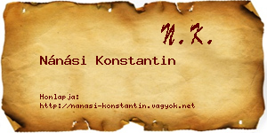 Nánási Konstantin névjegykártya